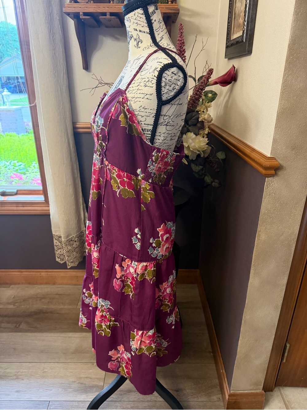 American Eagle Y2K Babydoll Smocked Floral Dress - Picture 5 of 7